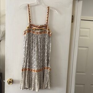 Free People Floral Print Dress with Orange Accents